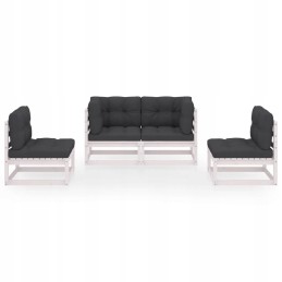 Vidaxl 4 dalių sodo poilsio komplektas, su pagalvėmis, pušies masyvo