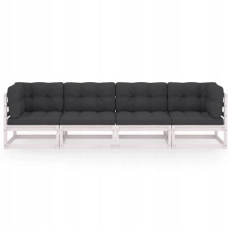 Vidaxl 4-vietė sodo sofa su pagalvėlėmis, pušies masyvo
