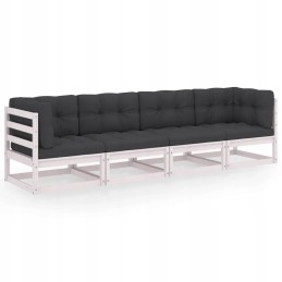 Vidaxl 4-vietė sodo sofa su pagalvėlėmis, pušies masyvo