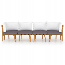 Medinis sodo baldų komplektas, 2 vidurinės sofos, 2 kampinės sofos, 4 kilimėliai