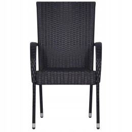 5 dalių sodo baldų komplektas, juodas