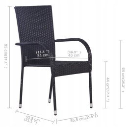 5 dalių sodo baldų komplektas, juodas