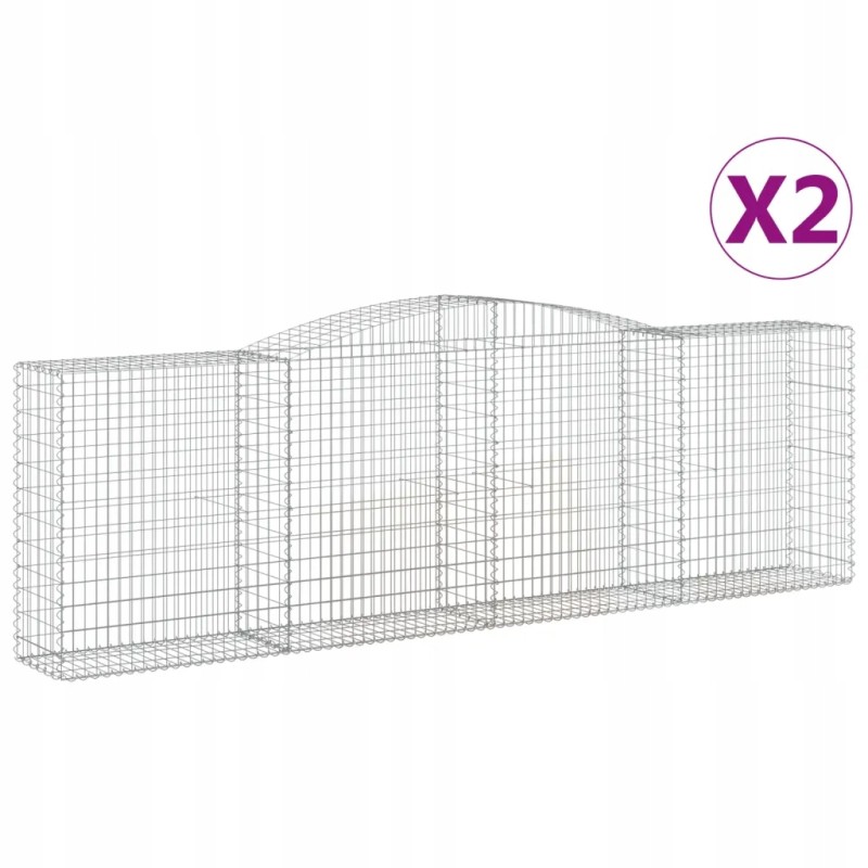 Dekoratyvinis gabioninis krepšelis 400x50x120/140 cm, sidabrinis