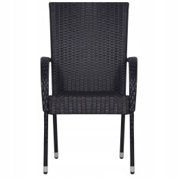 5 dalių sodo baldų komplektas, juodas