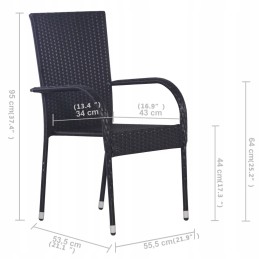 5 dalių sodo baldų komplektas, juodas