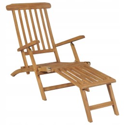 Vidaxl sodo kėdės su atrama kojoms, 2 vnt, tikmedžio masyvo