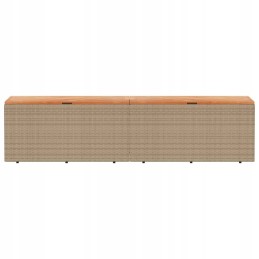 Smėlio spalvos sodo dėžutė 220x50x54cm polirotango ir akacijos