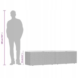 Smėlio spalvos sodo dėžutė 220x50x54cm polirotango ir akacijos