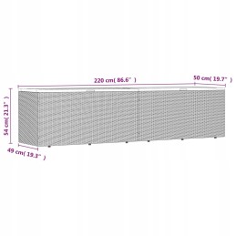 Smėlio spalvos sodo dėžutė 220x50x54cm polirotango ir akacijos