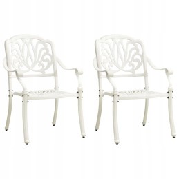 Sodo kėdės, 2 vnt., lieto aliuminio, baltos