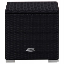 Rotango gultas su pagalvėle ir stalu - 195x60x31 cm, juoda/mėlyna