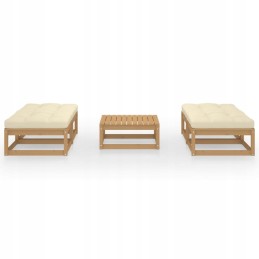 5 dalių sodo poilsio komplektas su pušies masyvo pagalvėlėmis