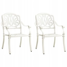 Sodo kėdės, 2 vnt., lieto aliuminio, baltos