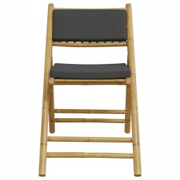 Sulankstomos bistro kėdės, 5vnt tamsiai pilkos bambuko pagalvėlės