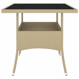 5 dalių smėlio spalvos polirotango sodo baldų komplektas