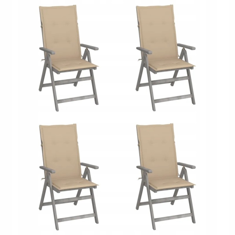 Sulankstomos sodo kėdės su pagalvėlėmis, 4 vnt