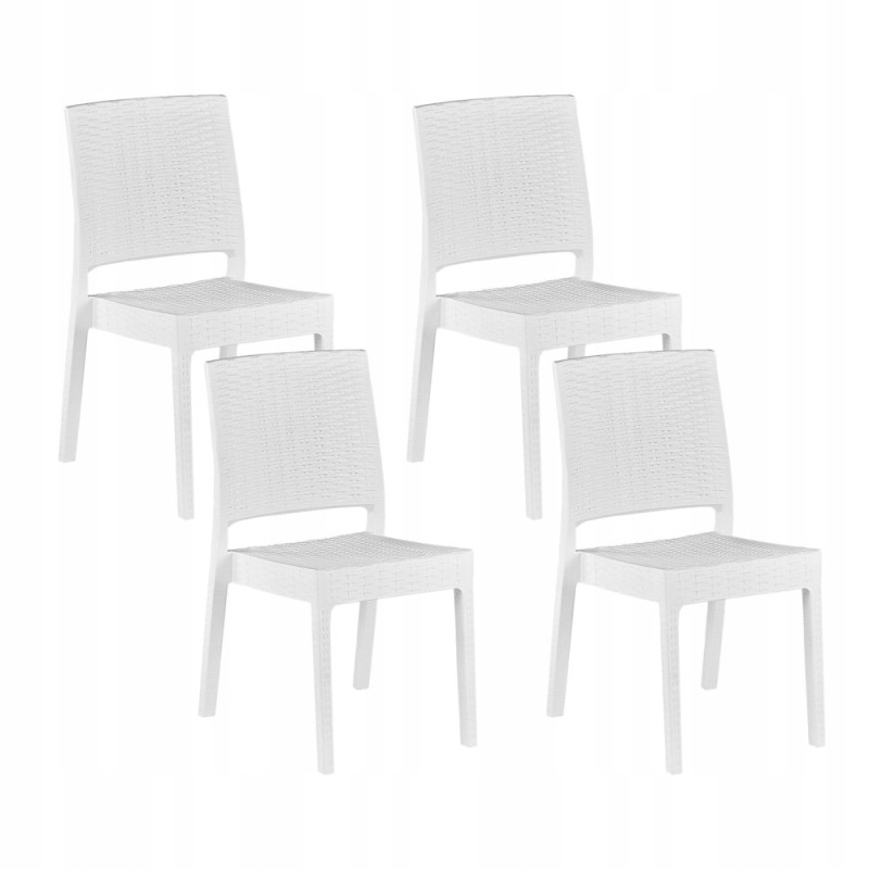 4 baltų Fossano sodo kėdžių rinkinys