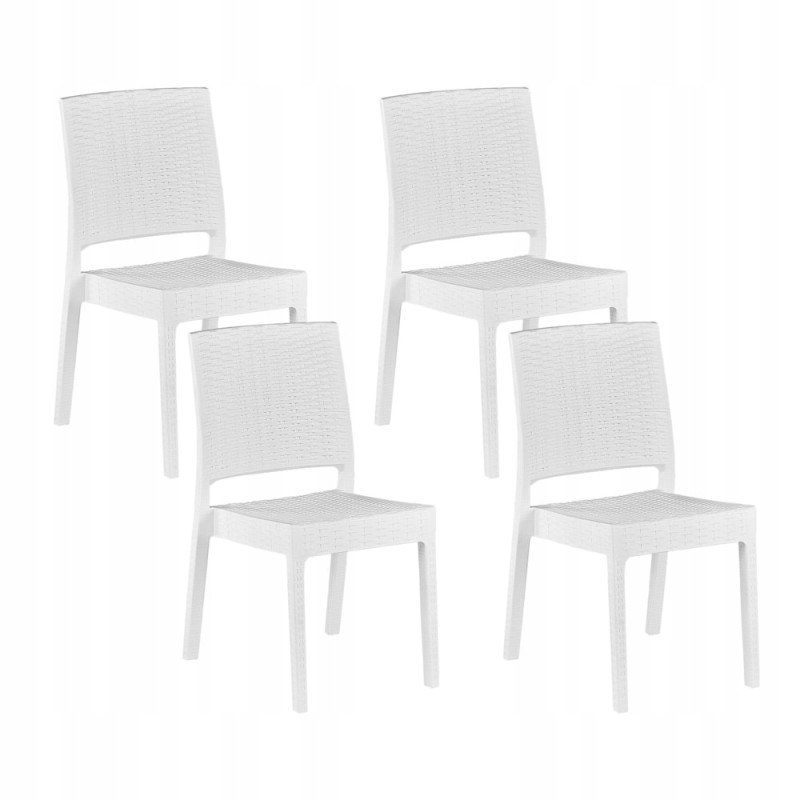 4 baltų Fossano sodo kėdžių rinkinys