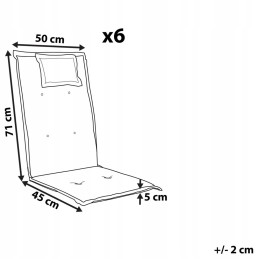 6 sodo kėdžių pagalvėlių rinkinys, pilka toscana/java