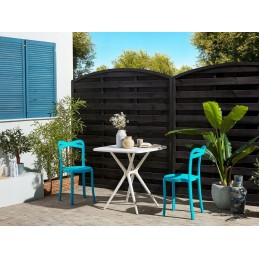 Baltas balkono baldų komplektas su mėlynu sersale/camogli