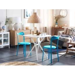 Baltas balkono baldų komplektas su mėlynu sersale/camogli