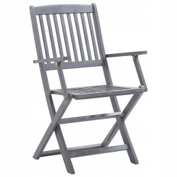 Vidaxl 5 dalių sodo baldų komplektas, akacijos mediena, pilka, 278921