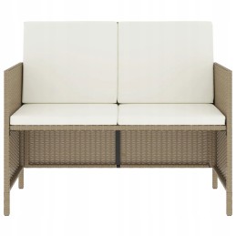 Vidaxl 6 dalių sodo baldų komplektas su pagalvėlėmis, smėlio spalvos, polirotangas