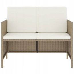 Vidaxl 6 dalių sodo baldų komplektas su pagalvėlėmis, smėlio spalvos, polirotangas