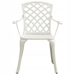 Vidaxl 3 dalių aliuminio lydinio bistro baldų komplektas, baltas