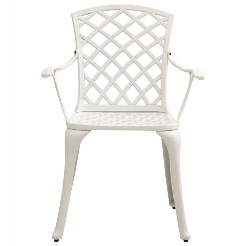 Vidaxl 3 dalių aliuminio lydinio bistro baldų komplektas, baltas