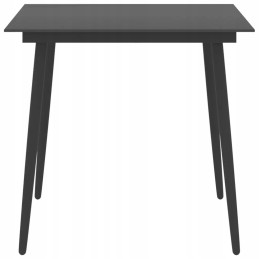 5 dalių sodo baldų komplektas, juodas