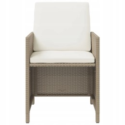 5 dalių PE rotango sodo baldų komplektas, smėlio spalvos, išmatavimai: stalas