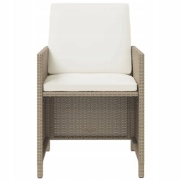 5 vietų rotango sodo baldų komplektas, smėlio spalvos, 109x107x74 cm