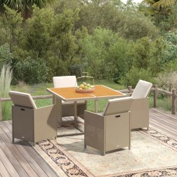 Smėlio spalvos rotango sodo baldų komplektas 6 žmonėms
