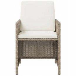 Smėlio spalvos rotango sodo baldų komplektas 6 žmonėms