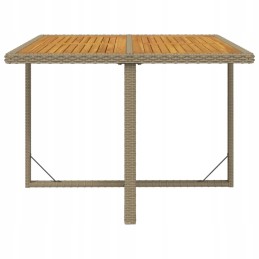 Smėlio spalvos 5 dalių sodo rotango stalo ir kėdžių komplektas