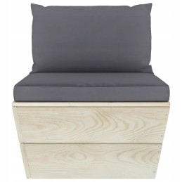 Sodo poilsio komplektas su padėklais, 5 dalių, medinis, antracitas