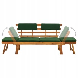 Lumarko sodo suoliukas su pagalvėlėmis, 2 viename, 190 cm