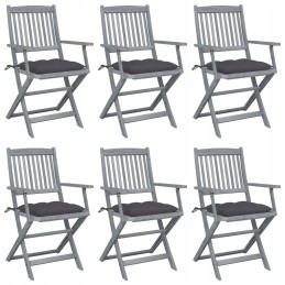 6 medinių valgomojo kėdžių komplektas su pagalvėlėmis, pilka, medžio masyvo