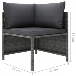 Vidaxl 4-vietė sodo sofa su pagalvėlėmis, polirotango, pilka
