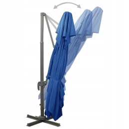 Pakabinamas skėtis su dvigubu baldakimu, žydras, 400x300cm