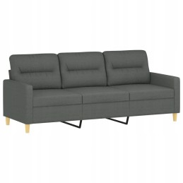 Vidaxl trivietė sofa, tamsiai pilka, 180 cm, apmušta audiniu