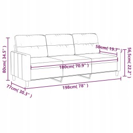 Vidaxl trivietė sofa, tamsiai pilka, 180 cm, apmušta audiniu