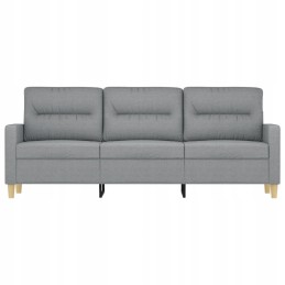Vidaxl trivietė sofa, šviesiai pilka, 180 cm, apmušta audiniu