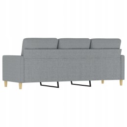 Vidaxl trivietė sofa, šviesiai pilka, 180 cm, apmušta audiniu