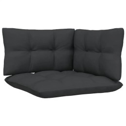 3-vietė sodo sofa su antracito pagalvėlėmis, pušis