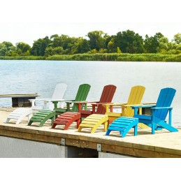 Adirondack žalia sodo kėdė su kėdute