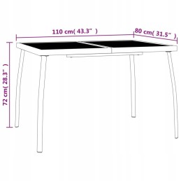 5 dalių sodo baldų komplektas, antracitinis plienas
