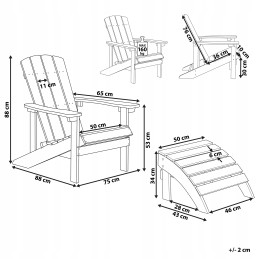 Adirondac žalia sodo kėdė su kėdute
