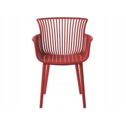 4 raudonų pesaro valgomojo kėdžių rinkinys